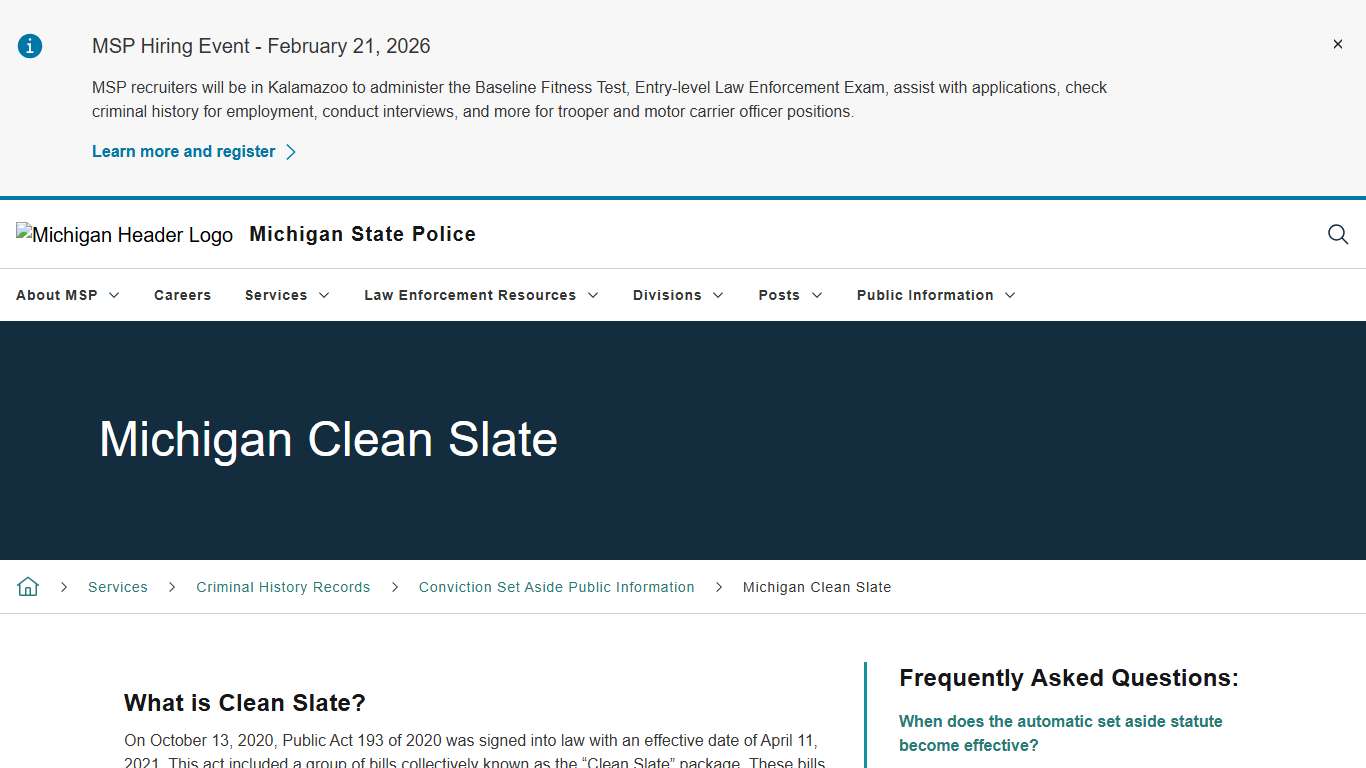 Michigan Clean Slate
